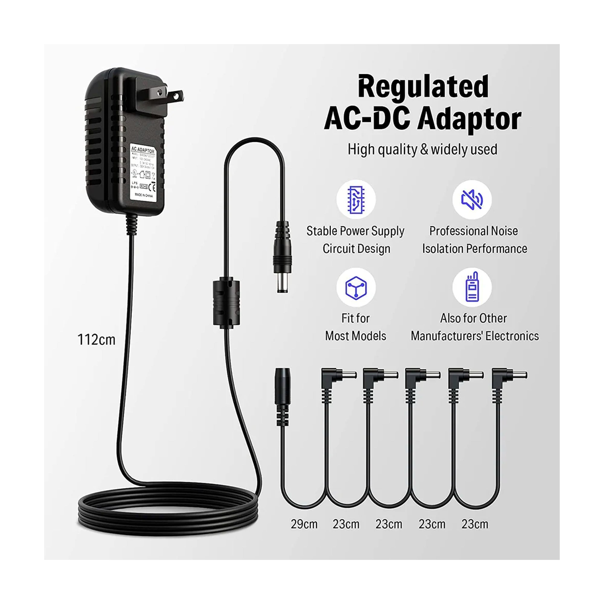 Adaptador fuente de Alimentación para pedales 9V Donner EC836 - DPA-1 9V