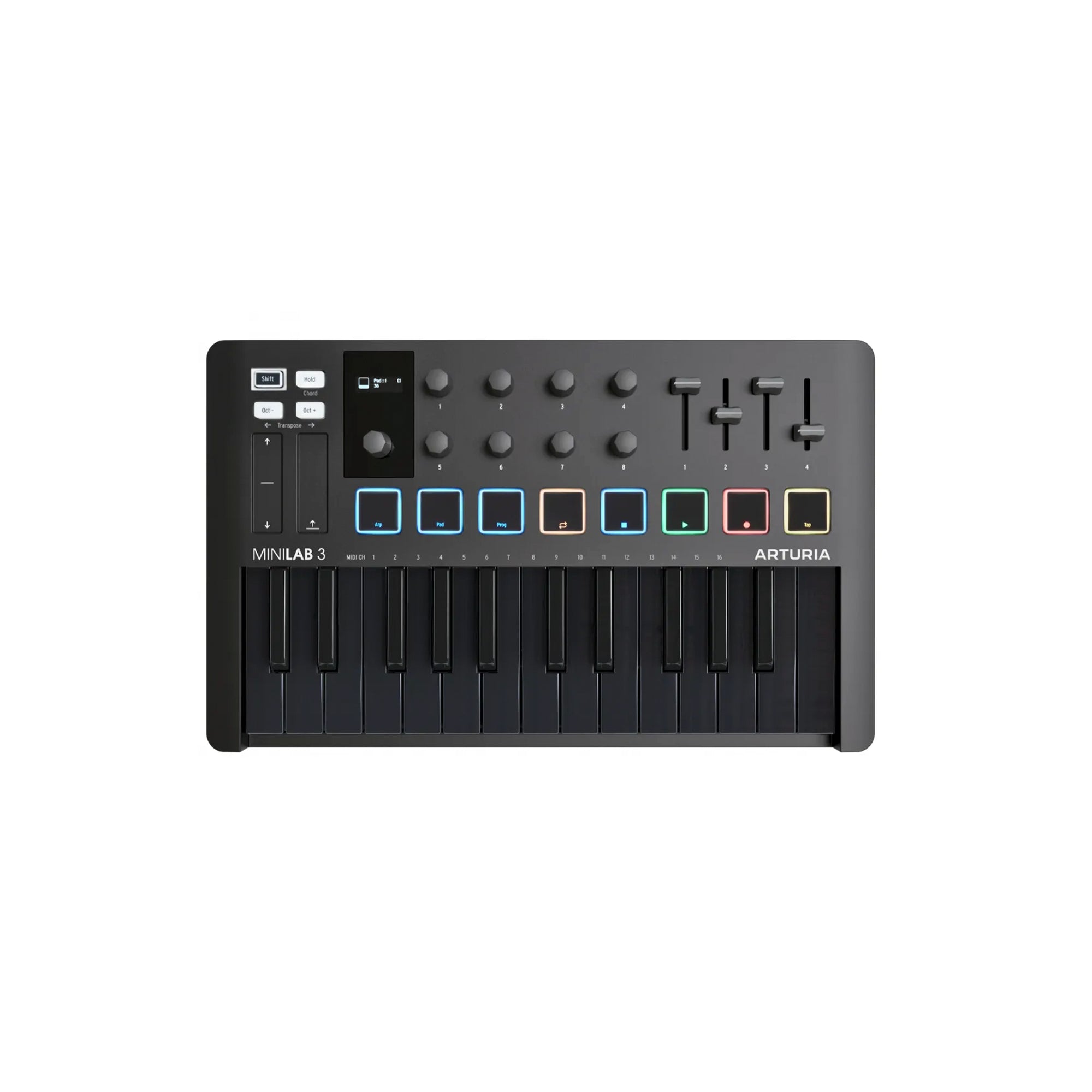 Controlador MIDI Arturia MiniLAB MK3 Deep Black Edition