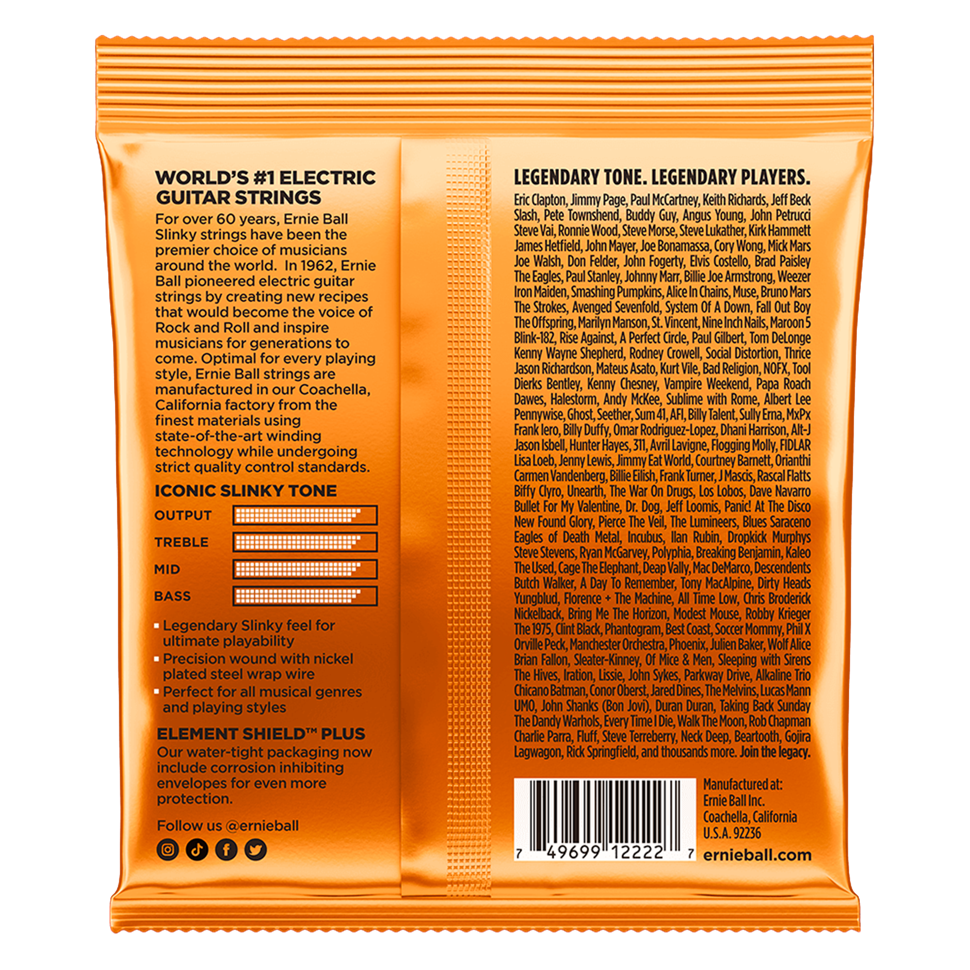 Set De Cuerdas Para Guitarra Electrica 09-46 Ernie Ball - 2222