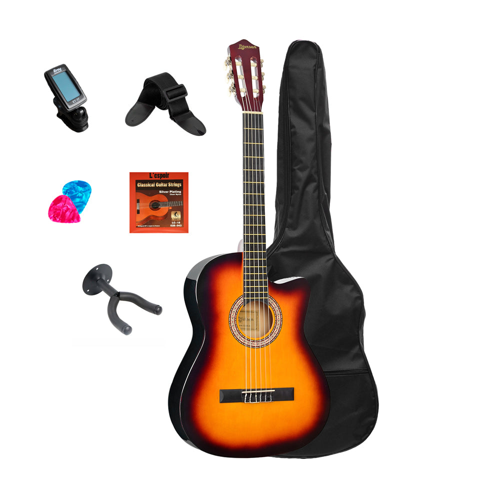 Pack Guitarra Acústica Djersen SunBurst