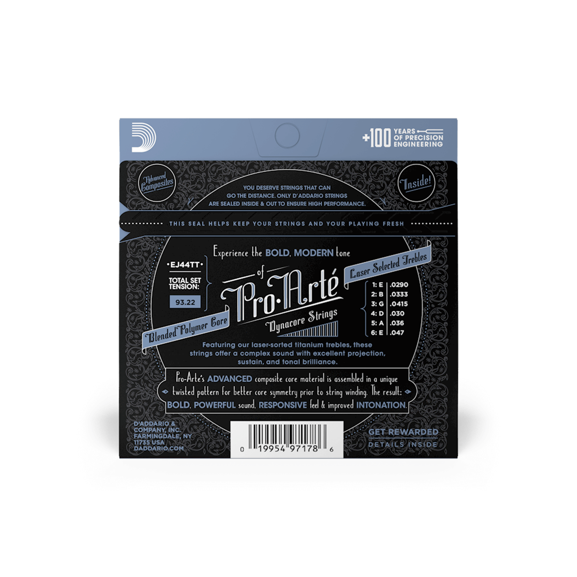 Set De Cuerdas Para Guitarra Acsutica Daddario Titanium Pro Arte - EJ44TT