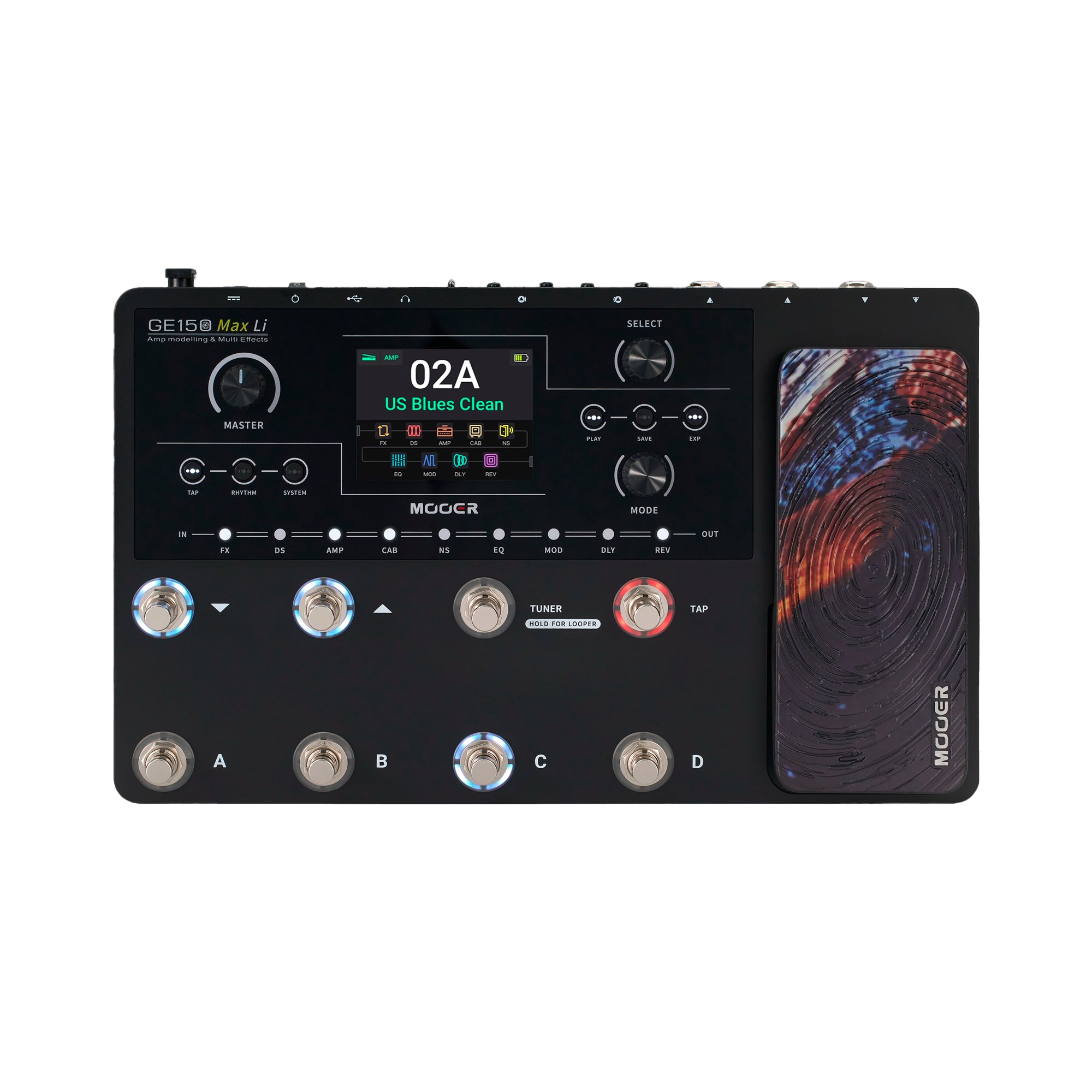 Pedalera Multiefecto con modelados Mooer - GE150 MAX LI