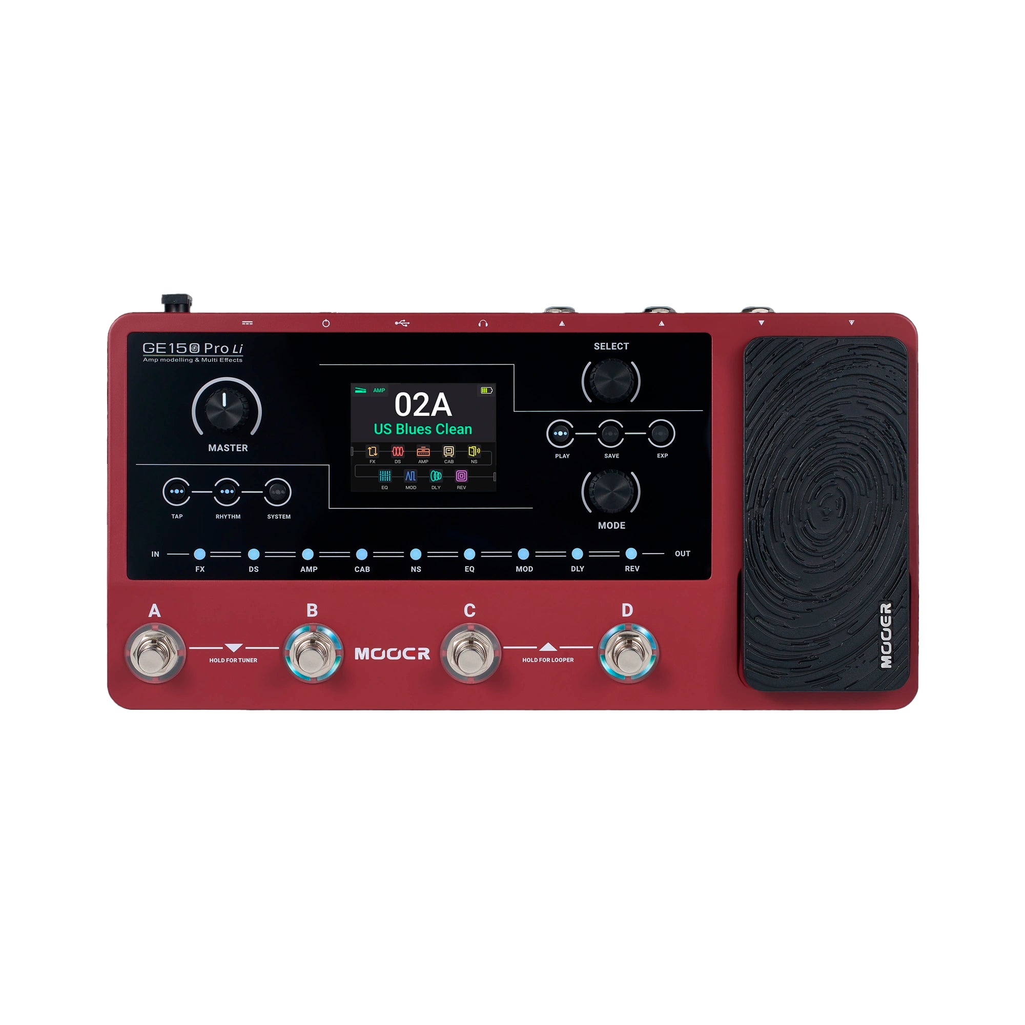 Pedalera Multiefecto con modelados Mooer - GE150 PRO LI