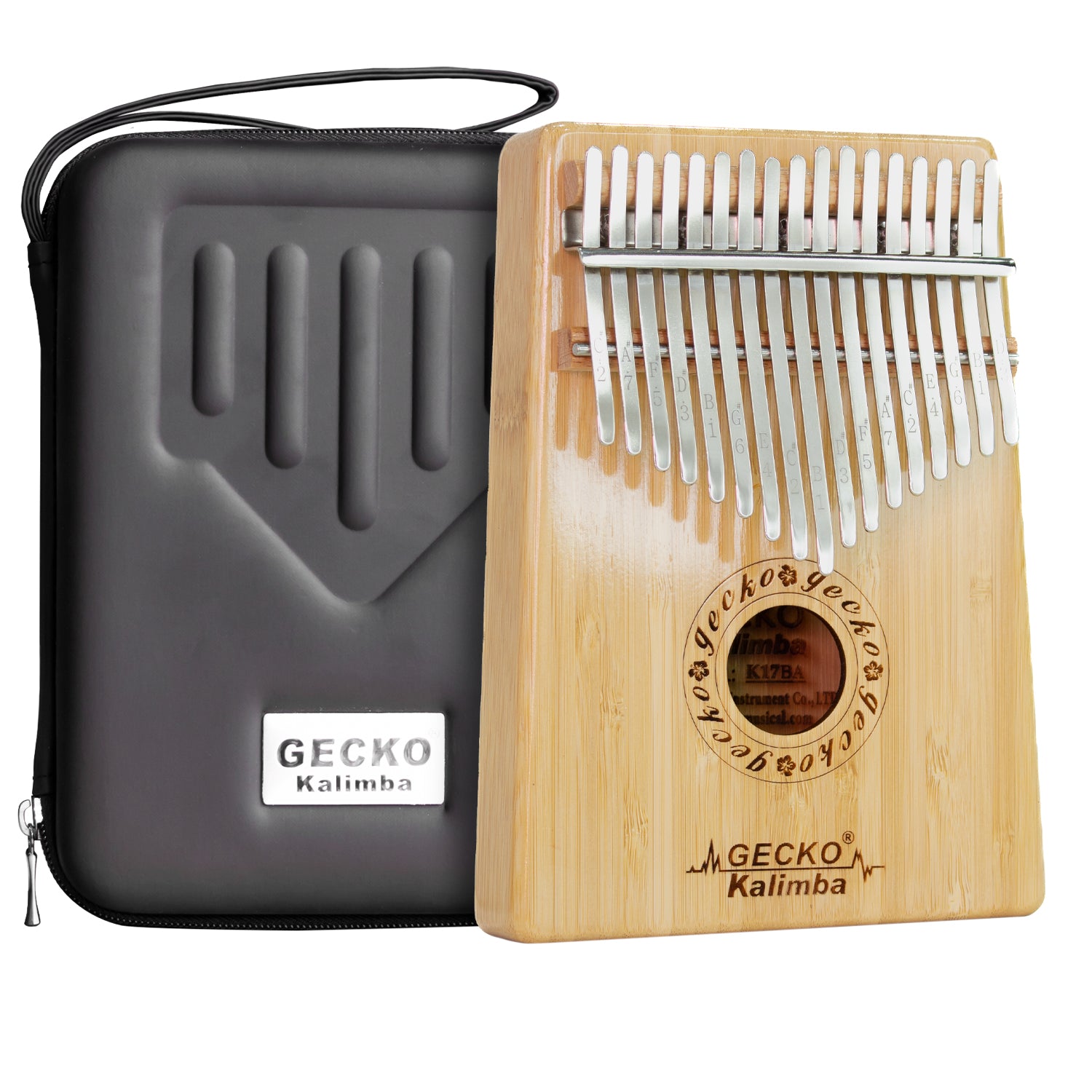 Kalimba de 17 llaves Gecko con estuche - K17BA