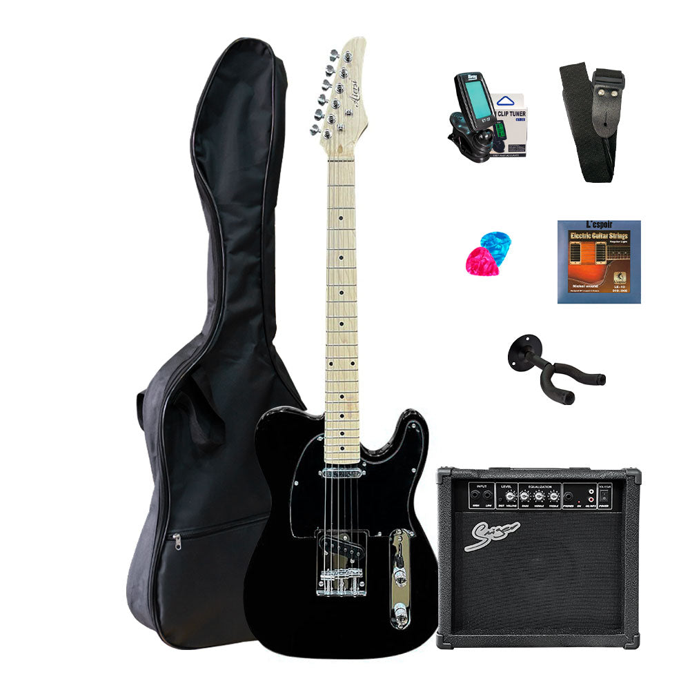 Pack Guitarra Eléctrica Telecaster Aiersi - TL10 BK