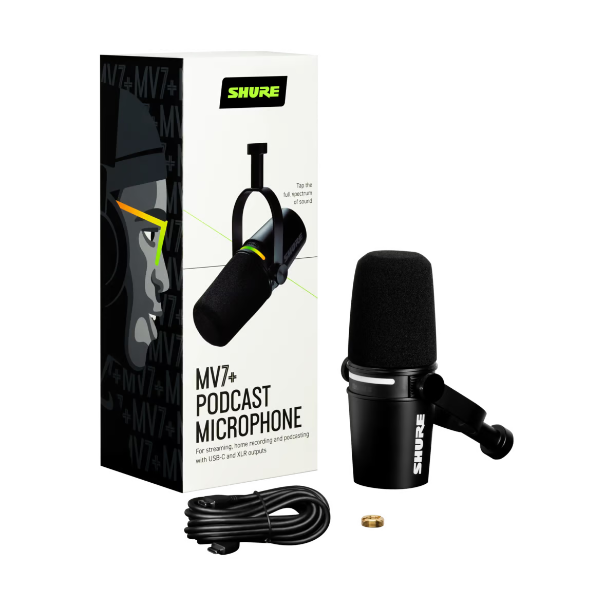 Micrófono dinámico para podcast Shure - MV7+K
