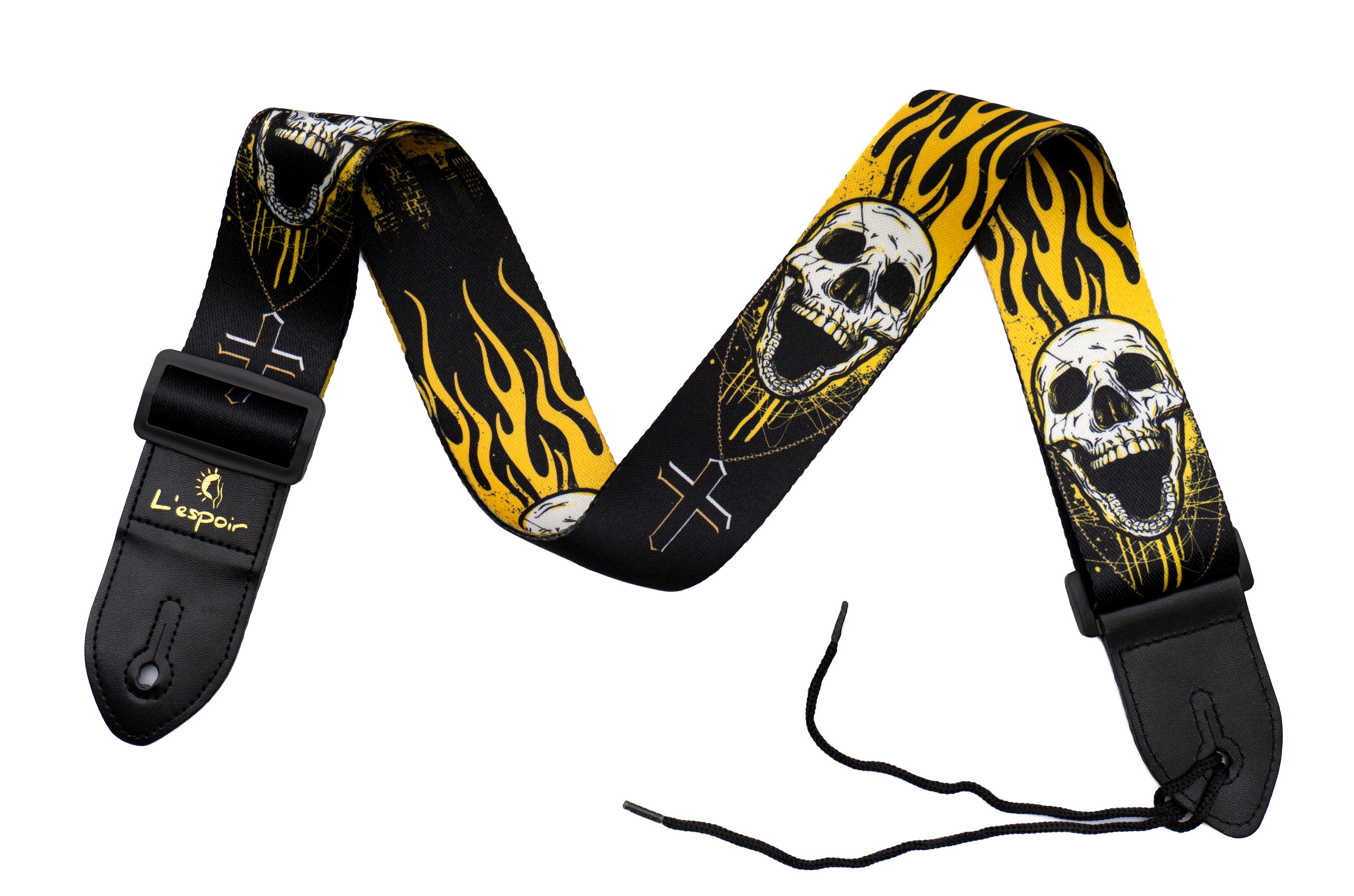 Correa para guitarra/bajo calavera amarilla Lespoir - LS008